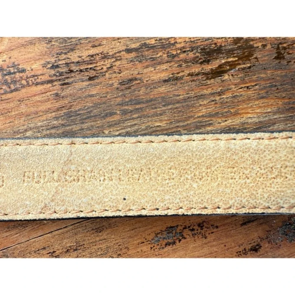 Y2K Black Leather Croc Embossed Belt Silver X‎ Buckle Minimalist Unisex